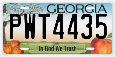 GA license plate PWT4435