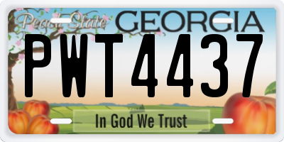 GA license plate PWT4437