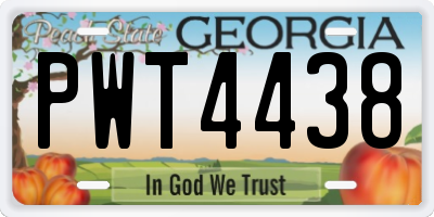 GA license plate PWT4438