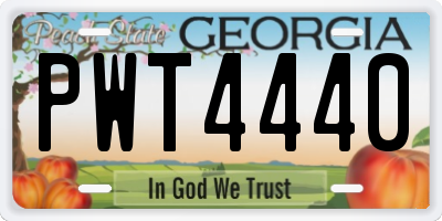 GA license plate PWT4440