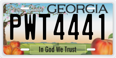 GA license plate PWT4441
