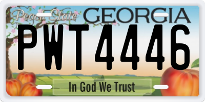 GA license plate PWT4446