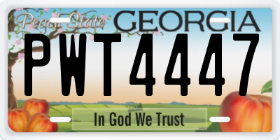 GA license plate PWT4447