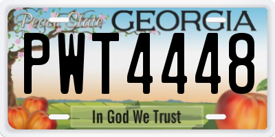 GA license plate PWT4448