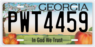 GA license plate PWT4459