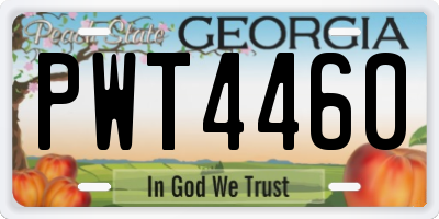 GA license plate PWT4460