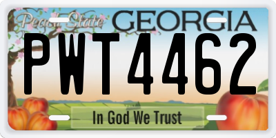 GA license plate PWT4462