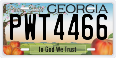 GA license plate PWT4466