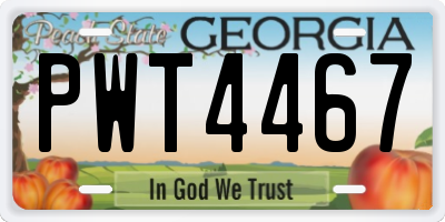 GA license plate PWT4467