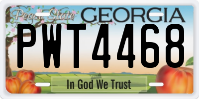 GA license plate PWT4468