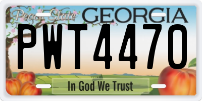 GA license plate PWT4470