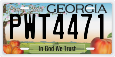 GA license plate PWT4471