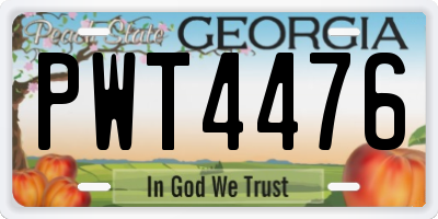 GA license plate PWT4476