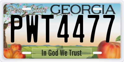 GA license plate PWT4477
