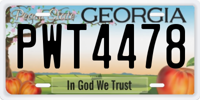 GA license plate PWT4478