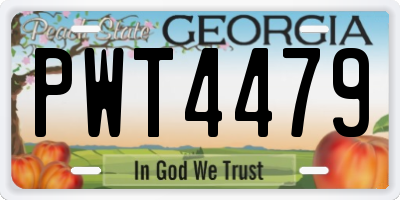 GA license plate PWT4479