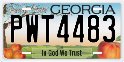 GA license plate PWT4483