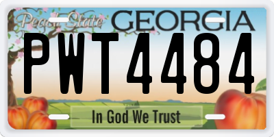 GA license plate PWT4484