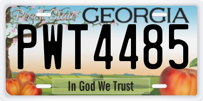 GA license plate PWT4485