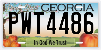 GA license plate PWT4486