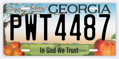 GA license plate PWT4487