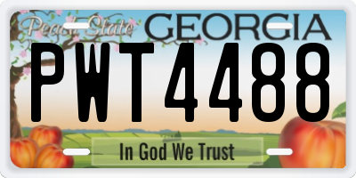 GA license plate PWT4488