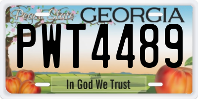 GA license plate PWT4489
