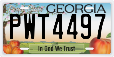 GA license plate PWT4497
