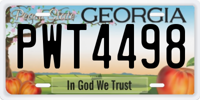 GA license plate PWT4498