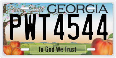 GA license plate PWT4544