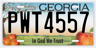GA license plate PWT4557