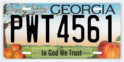 GA license plate PWT4561