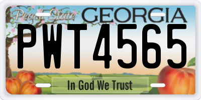 GA license plate PWT4565