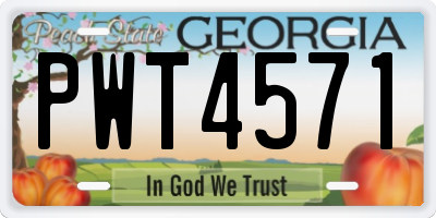GA license plate PWT4571