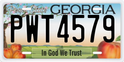 GA license plate PWT4579