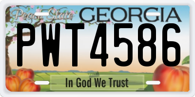 GA license plate PWT4586