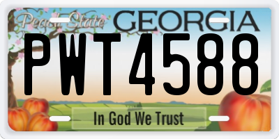 GA license plate PWT4588