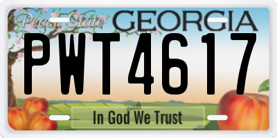 GA license plate PWT4617