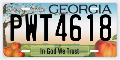 GA license plate PWT4618