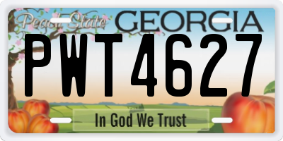 GA license plate PWT4627