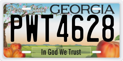 GA license plate PWT4628
