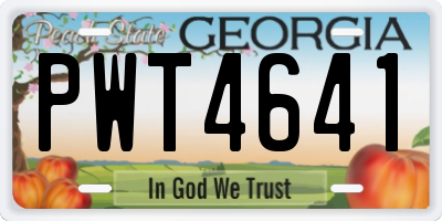 GA license plate PWT4641