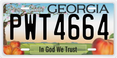 GA license plate PWT4664