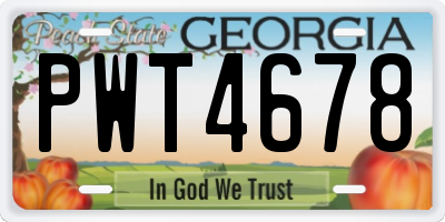 GA license plate PWT4678