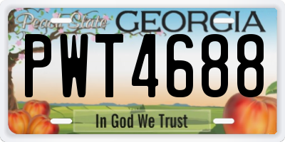 GA license plate PWT4688