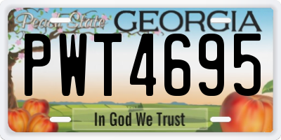GA license plate PWT4695