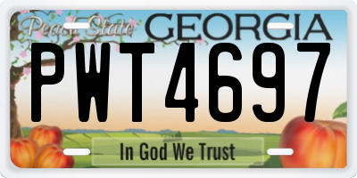 GA license plate PWT4697
