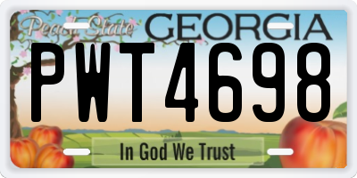 GA license plate PWT4698