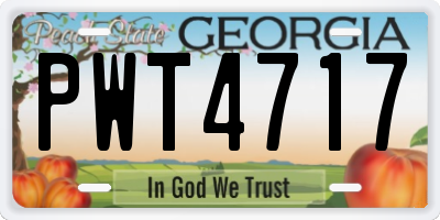 GA license plate PWT4717