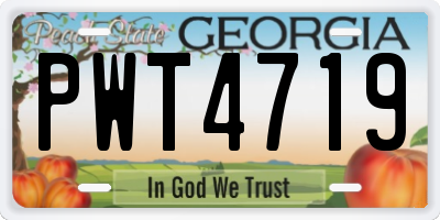 GA license plate PWT4719